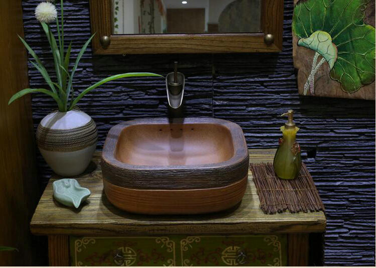 Ragusa Primitive Styled Porcelain Countertop Bathroom Sink